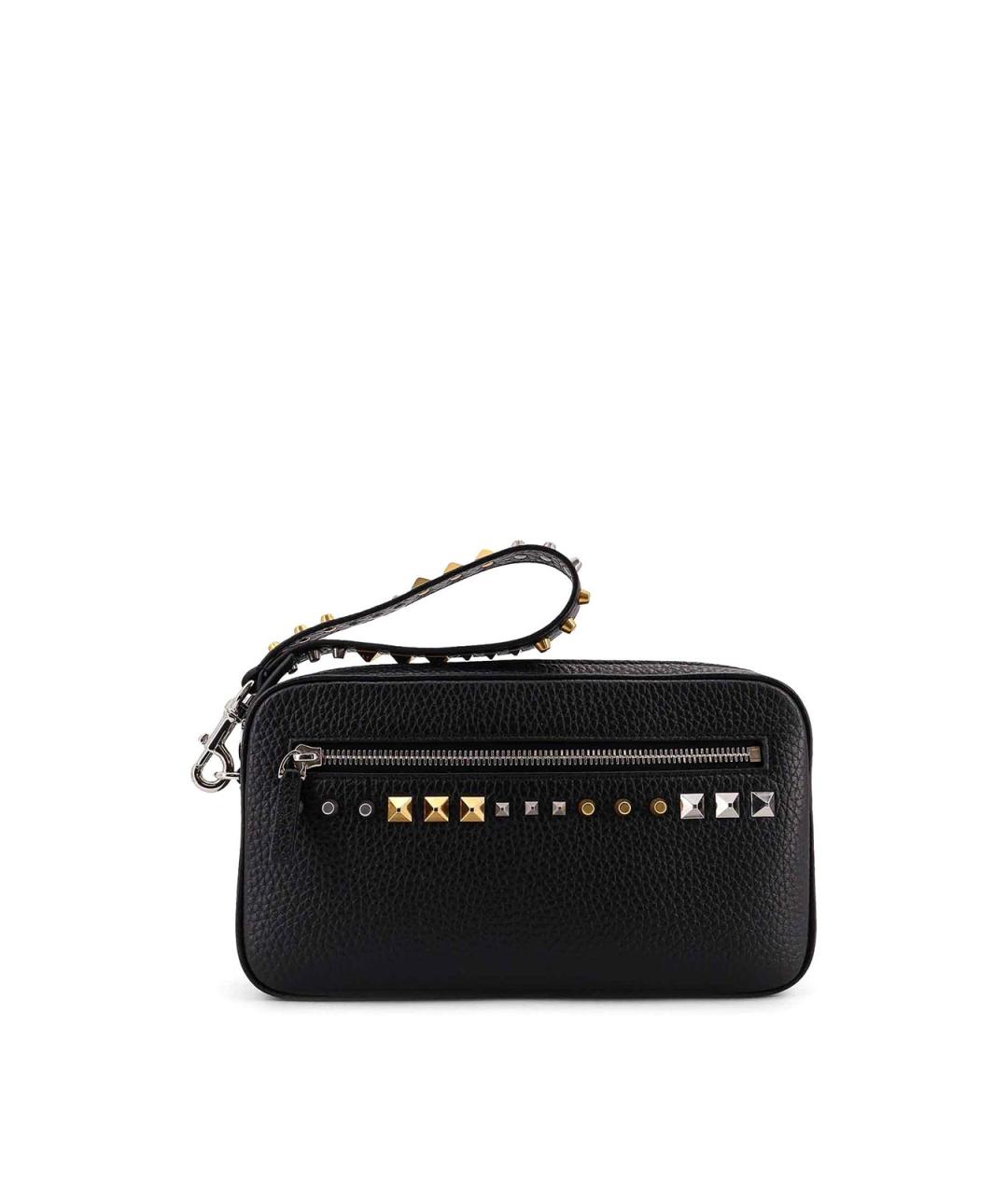 VALENTINO Черная кожаная барсетка, фото 1