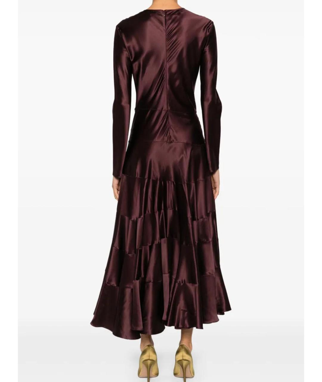 TORY BURCH Бордовое вискозное вечернее платье, фото 3
