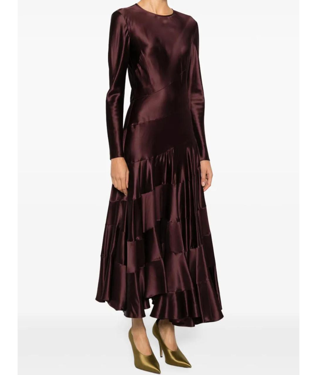 TORY BURCH Бордовое вискозное вечернее платье, фото 2