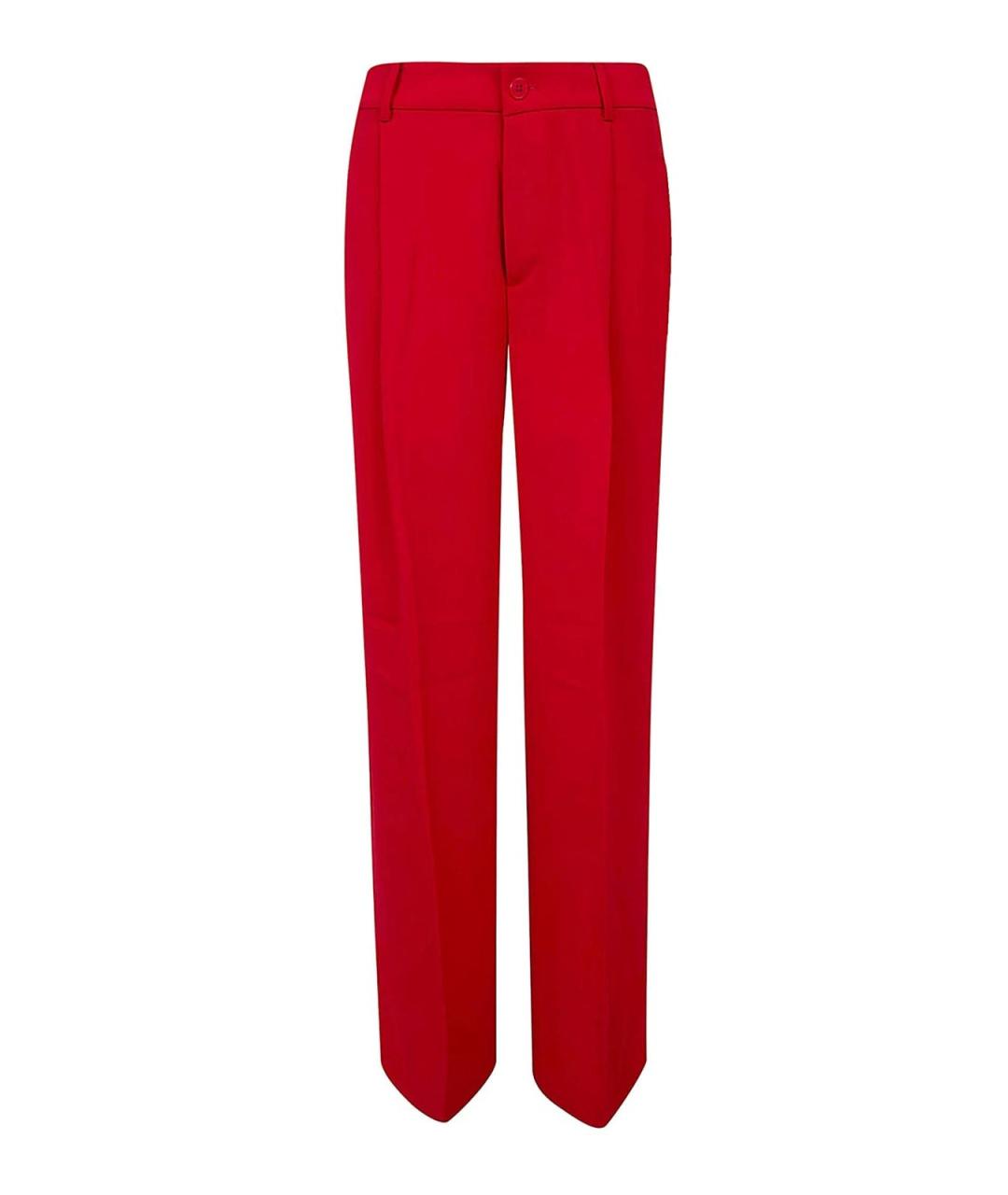 RALPH LAUREN Красные полиэстеровые прямые брюки, фото 1