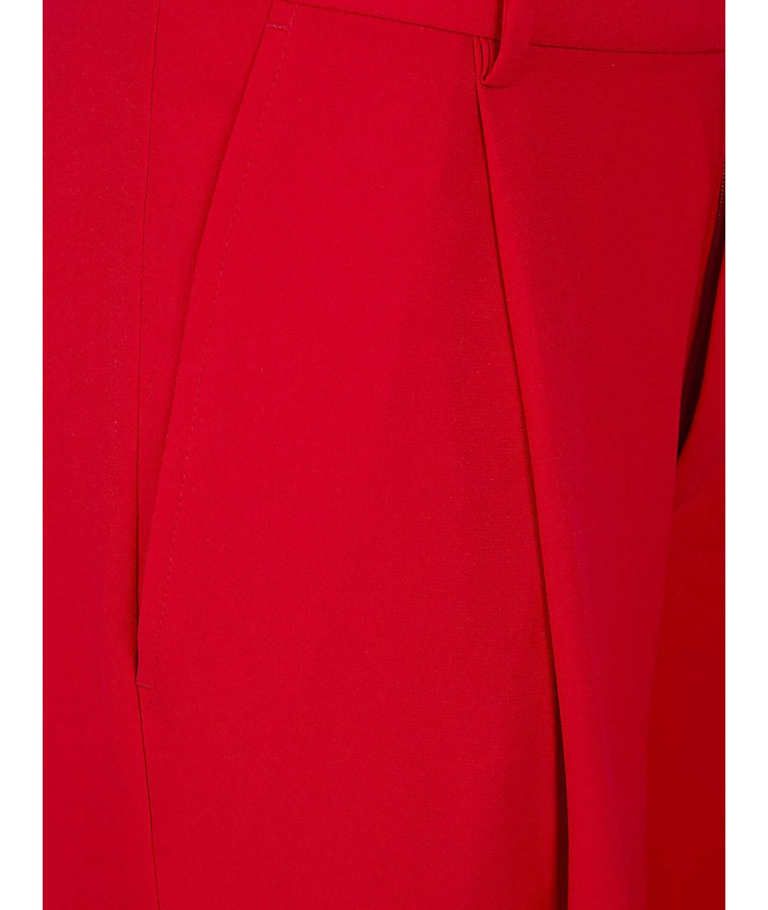 RALPH LAUREN Красные полиэстеровые прямые брюки, фото 3