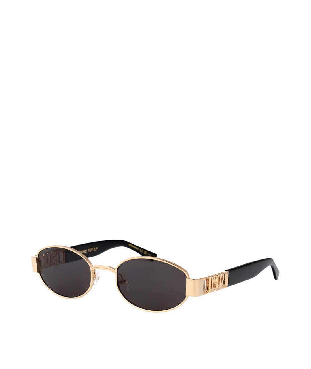 DSQUARED2 Золотые металлические солнцезащитные очки, фото 2