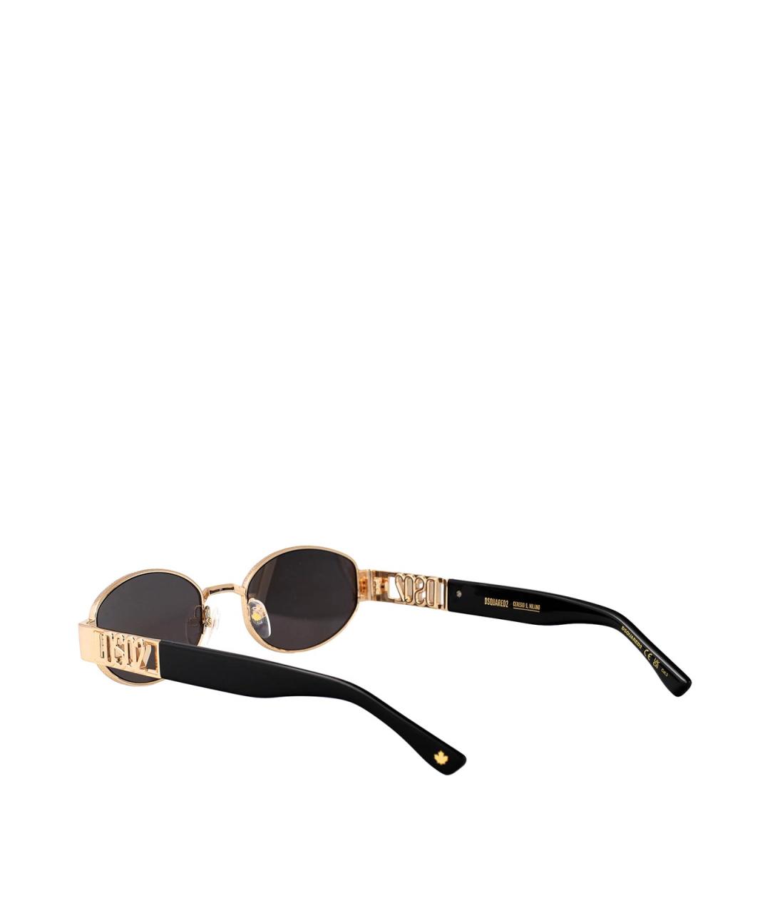 DSQUARED2 Золотые металлические солнцезащитные очки, фото 4