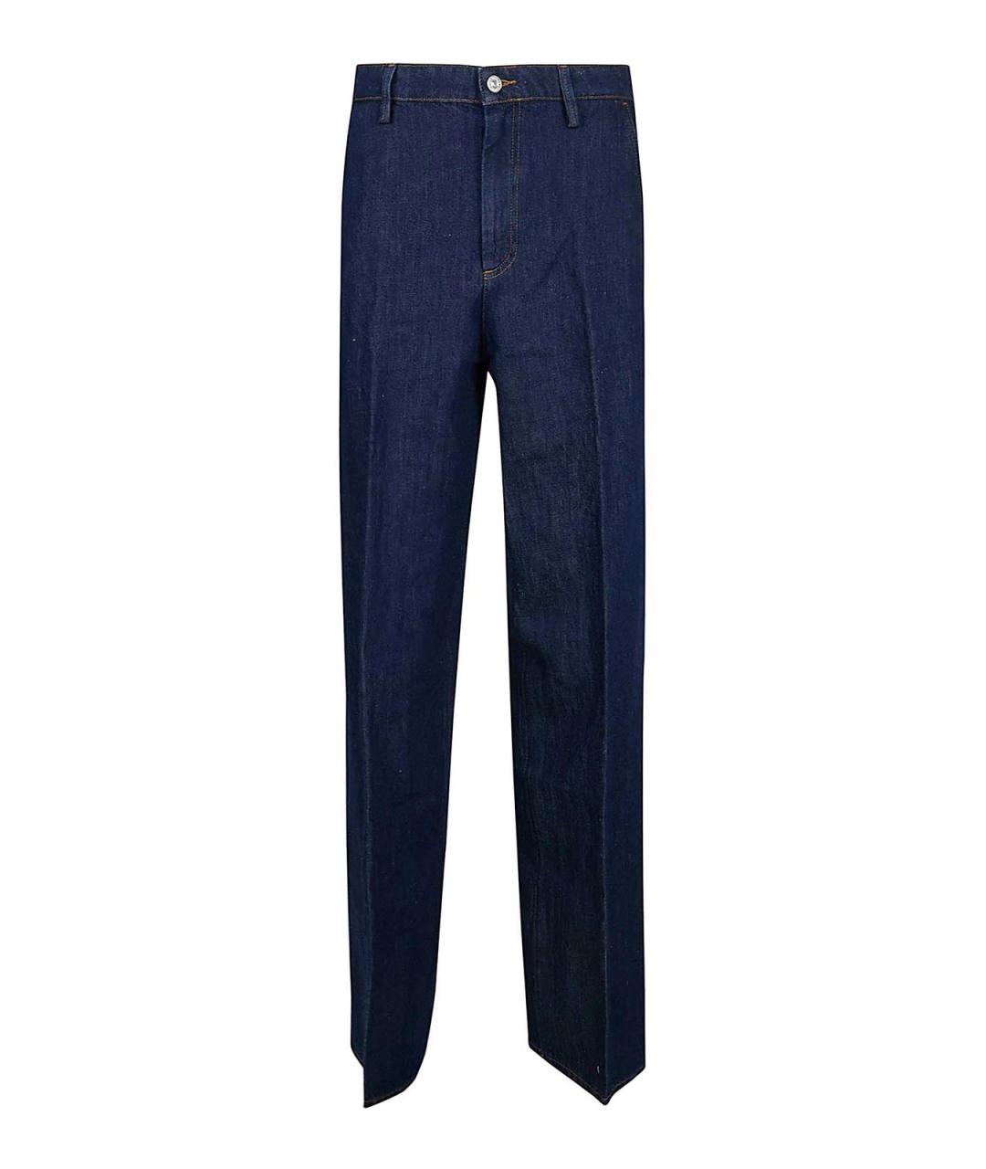 7 FOR ALL MANKIND Темно-синие хлопковые прямые джинсы, фото 1