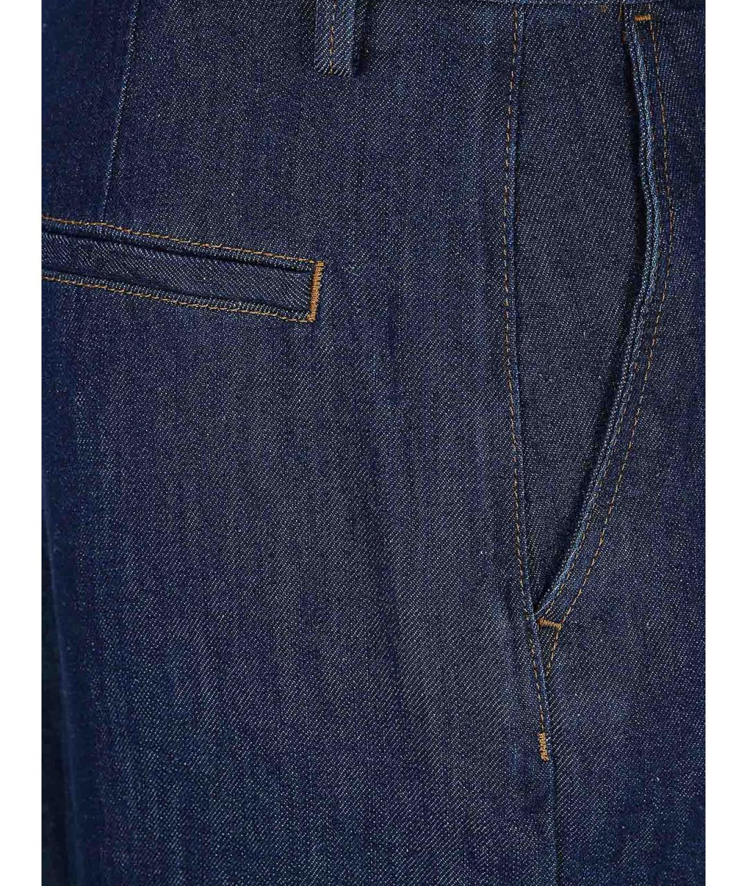7 FOR ALL MANKIND Темно-синие хлопковые прямые джинсы, фото 3