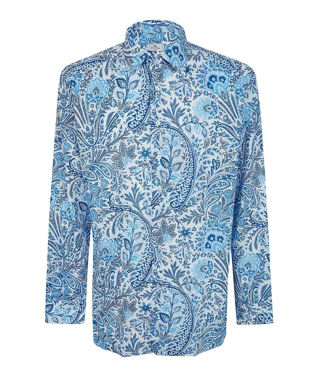 ETRO Голубая хлопковая кэжуал рубашка, фото 1