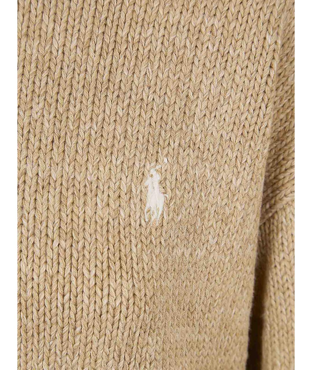 POLO RALPH LAUREN Бежевый хлопковый джемпер / свитер, фото 3