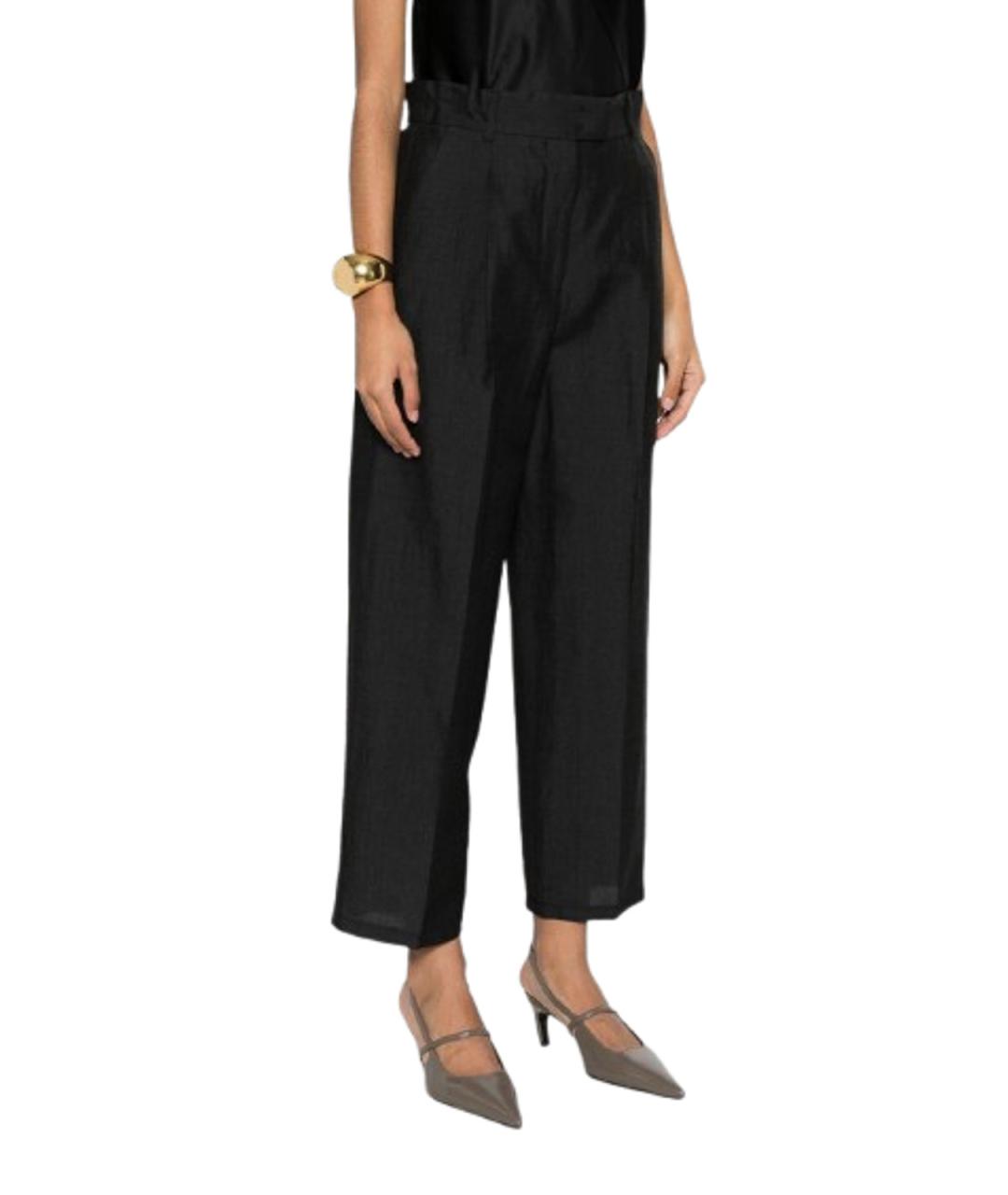 MAX MARA Серые льняные прямые брюки, фото 3