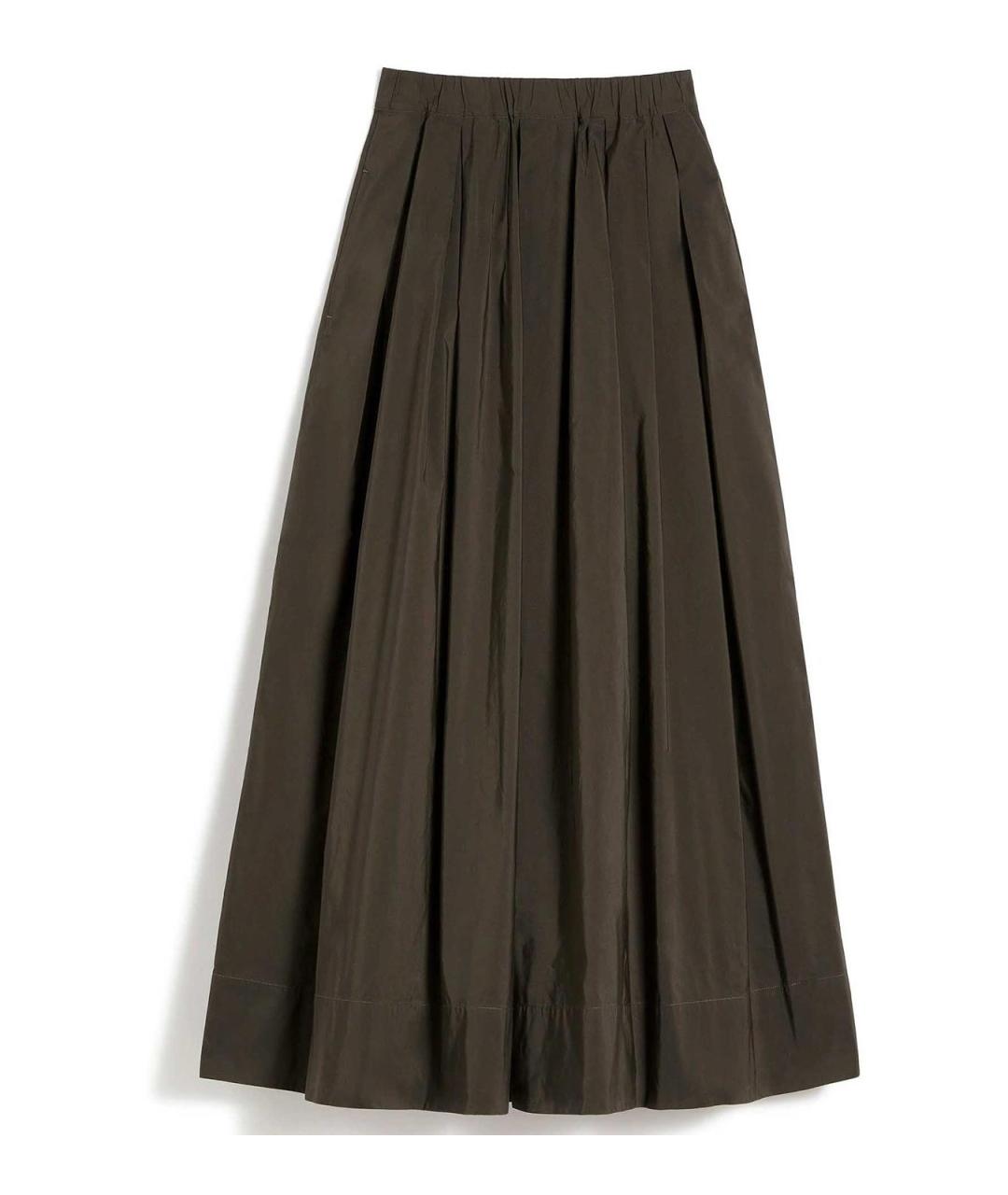 'S MAX MARA Зеленая хлопковая юбка макси, фото 1
