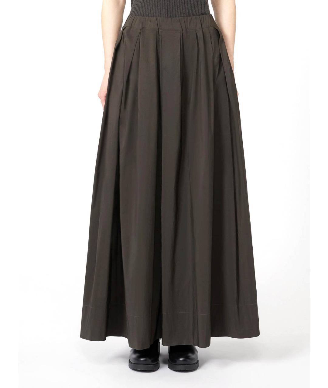 'S MAX MARA Зеленая хлопковая юбка макси, фото 3