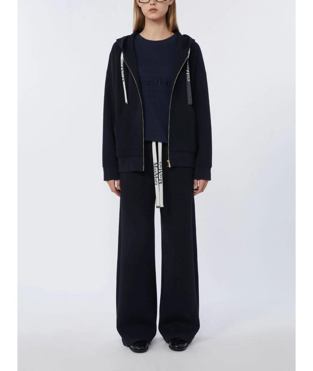 'S MAX MARA Синие хлопковые брюки широкие, фото 2