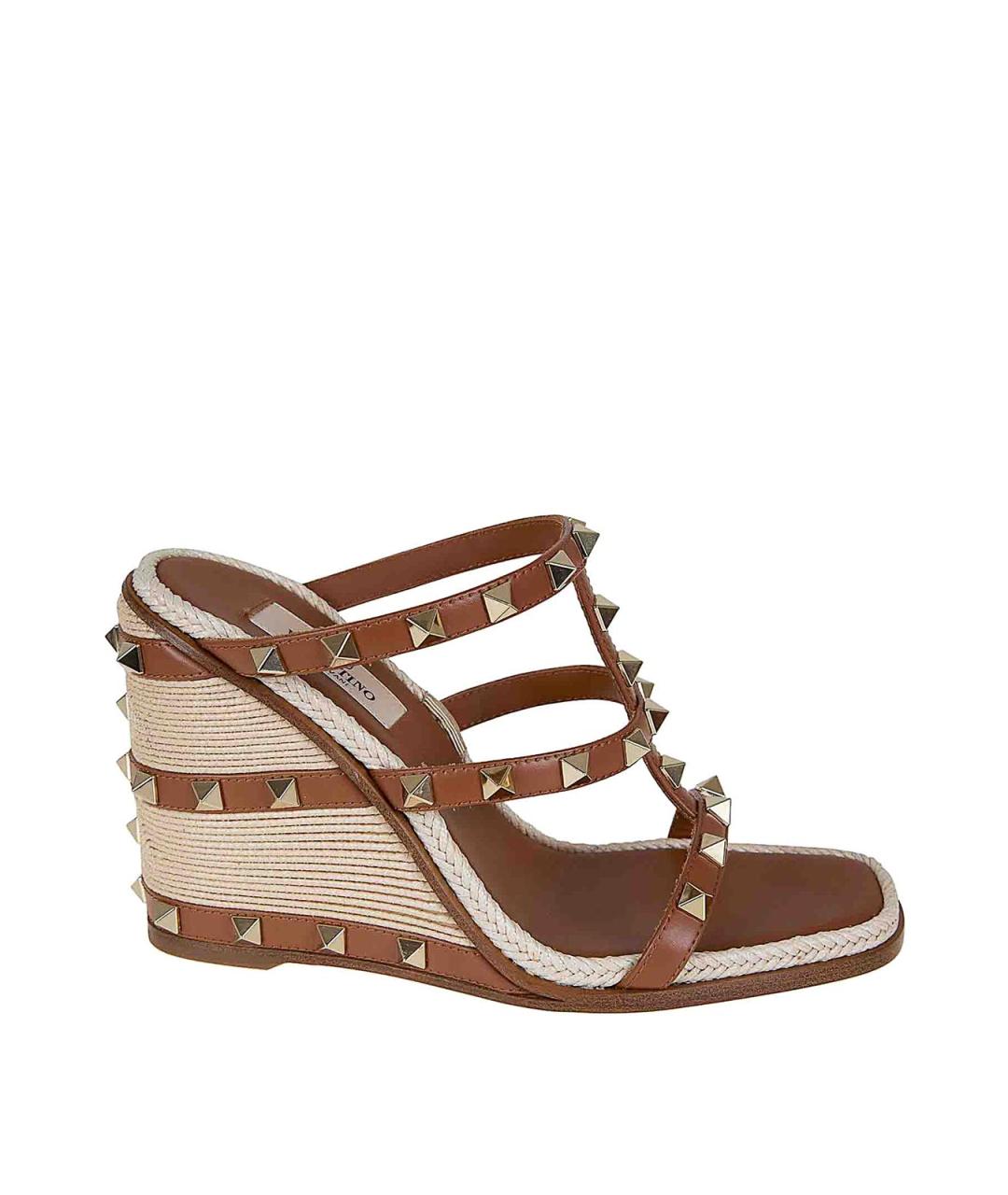 VALENTINO Коричневые кожаные мюли, фото 1