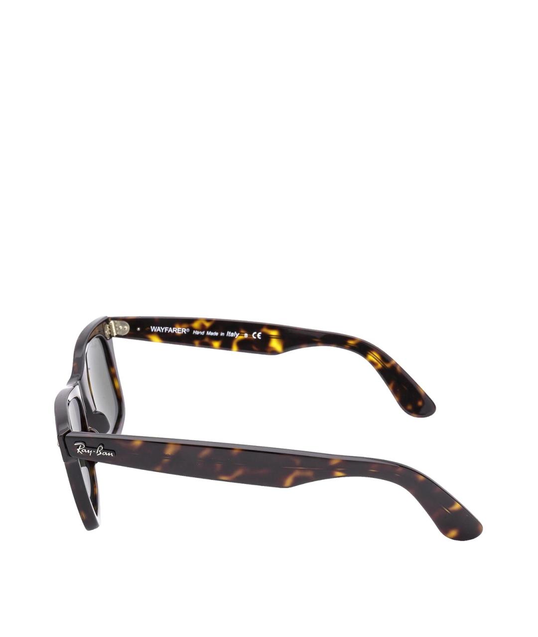 RAY BAN Коричневые пластиковые солнцезащитные очки, фото 3