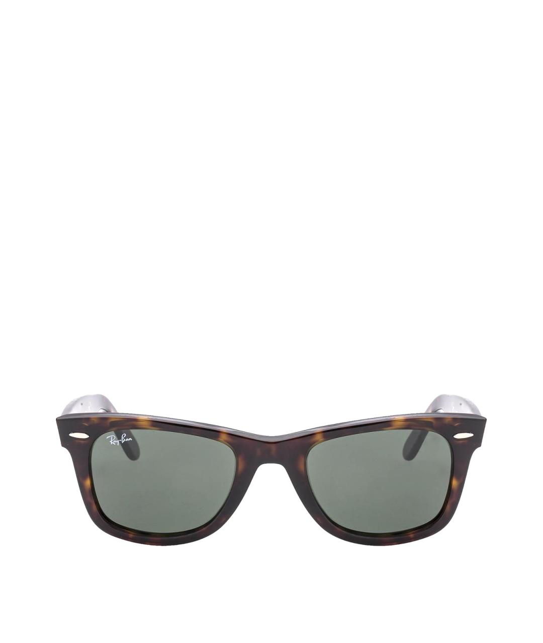 RAY BAN Коричневые пластиковые солнцезащитные очки, фото 1