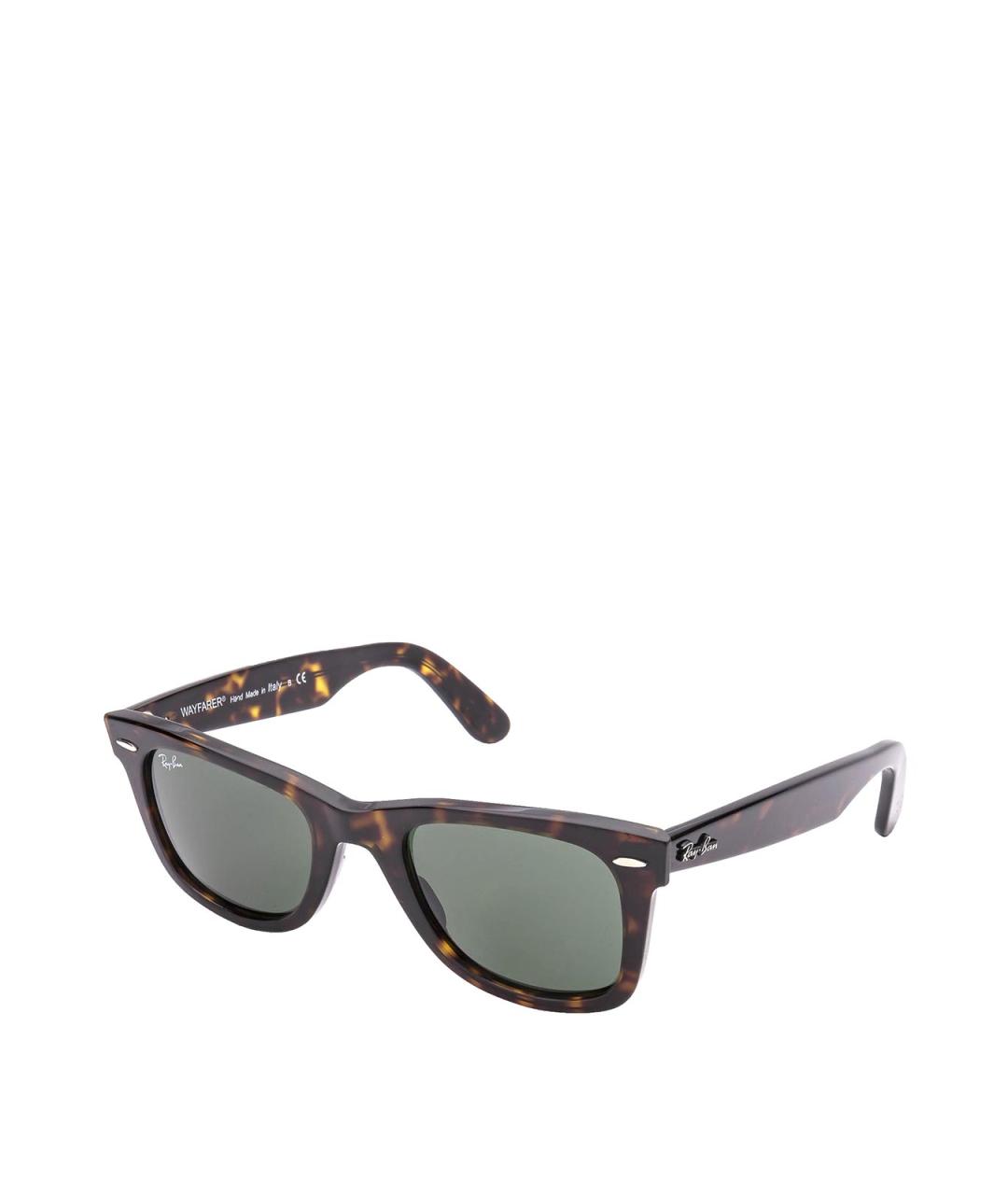 RAY BAN Коричневые пластиковые солнцезащитные очки, фото 2