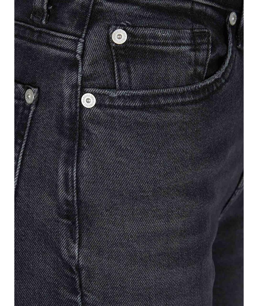 7 FOR ALL MANKIND Синие хлопковые прямые джинсы, фото 3