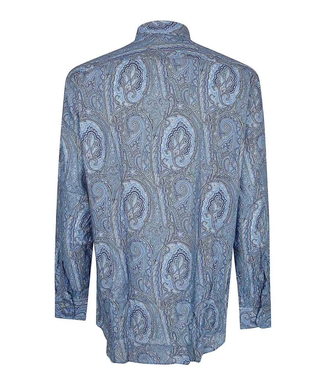 ETRO Голубая хлопковая кэжуал рубашка, фото 2