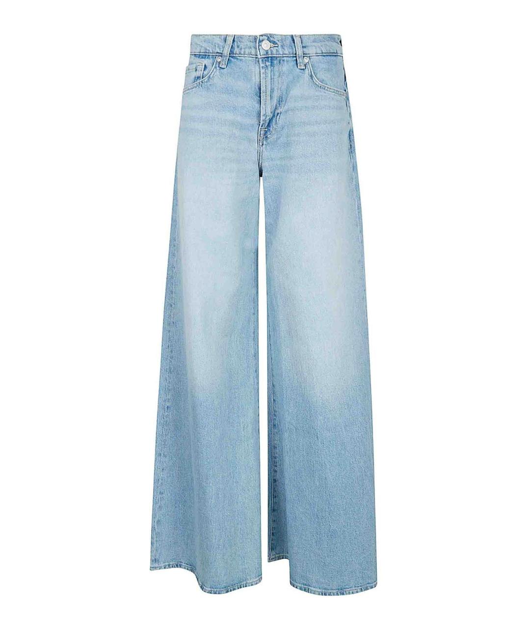 7 FOR ALL MANKIND Синие хлопковые джинсы клеш, фото 1