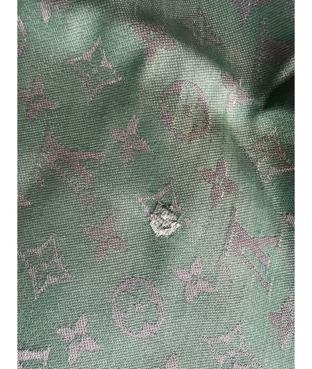 LOUIS VUITTON Бирюзовый шелковый шарф, фото 5