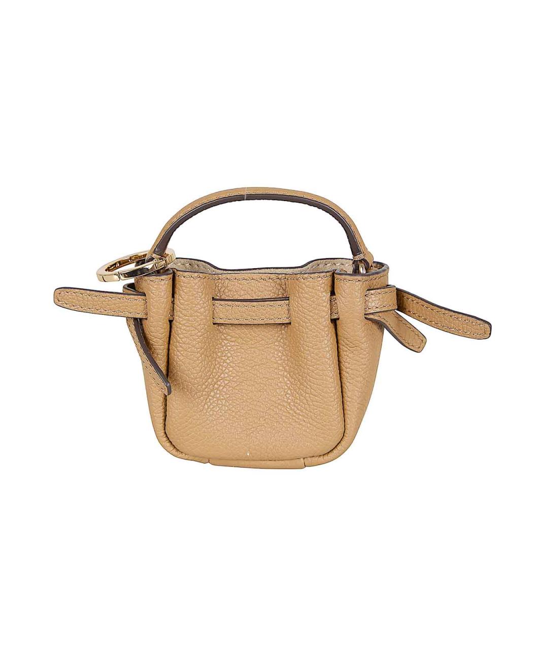 TORY BURCH Бежевая кожаная сумка с короткими ручками, фото 3