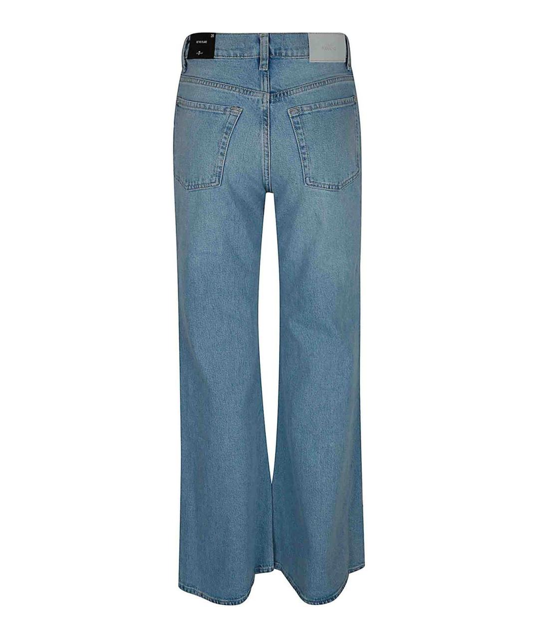 7 FOR ALL MANKIND Синие хлопковые прямые джинсы, фото 2