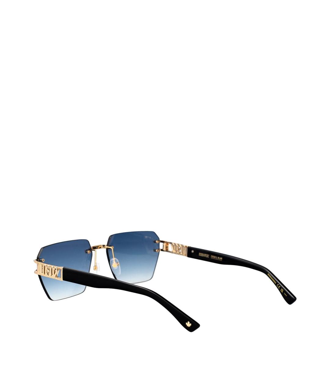 DSQUARED2 Золотые металлические солнцезащитные очки, фото 4