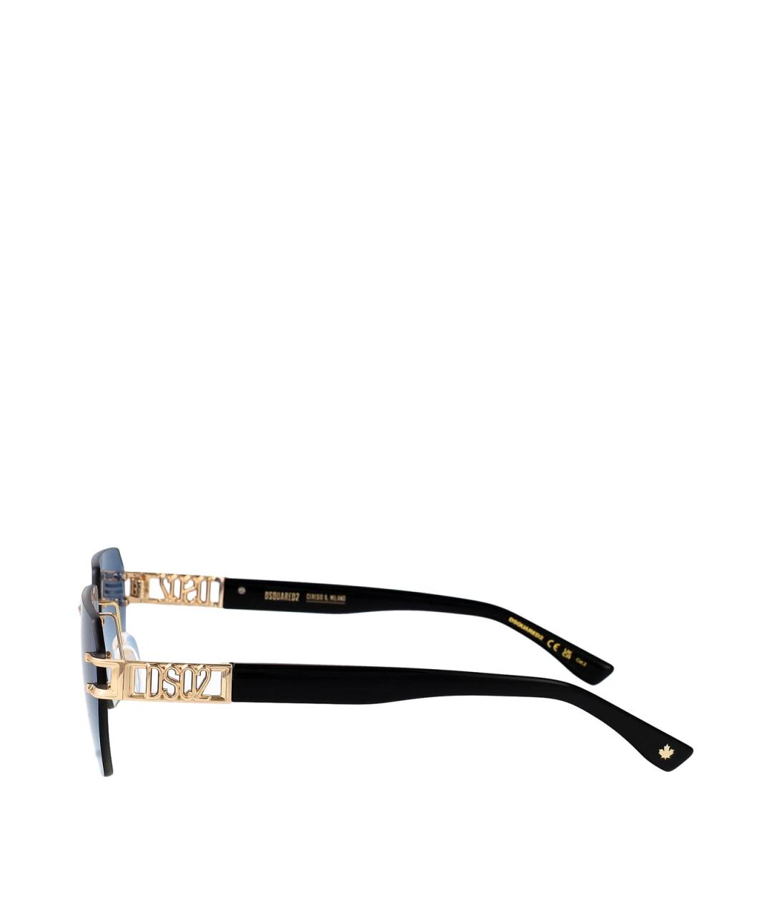 DSQUARED2 Золотые металлические солнцезащитные очки, фото 3