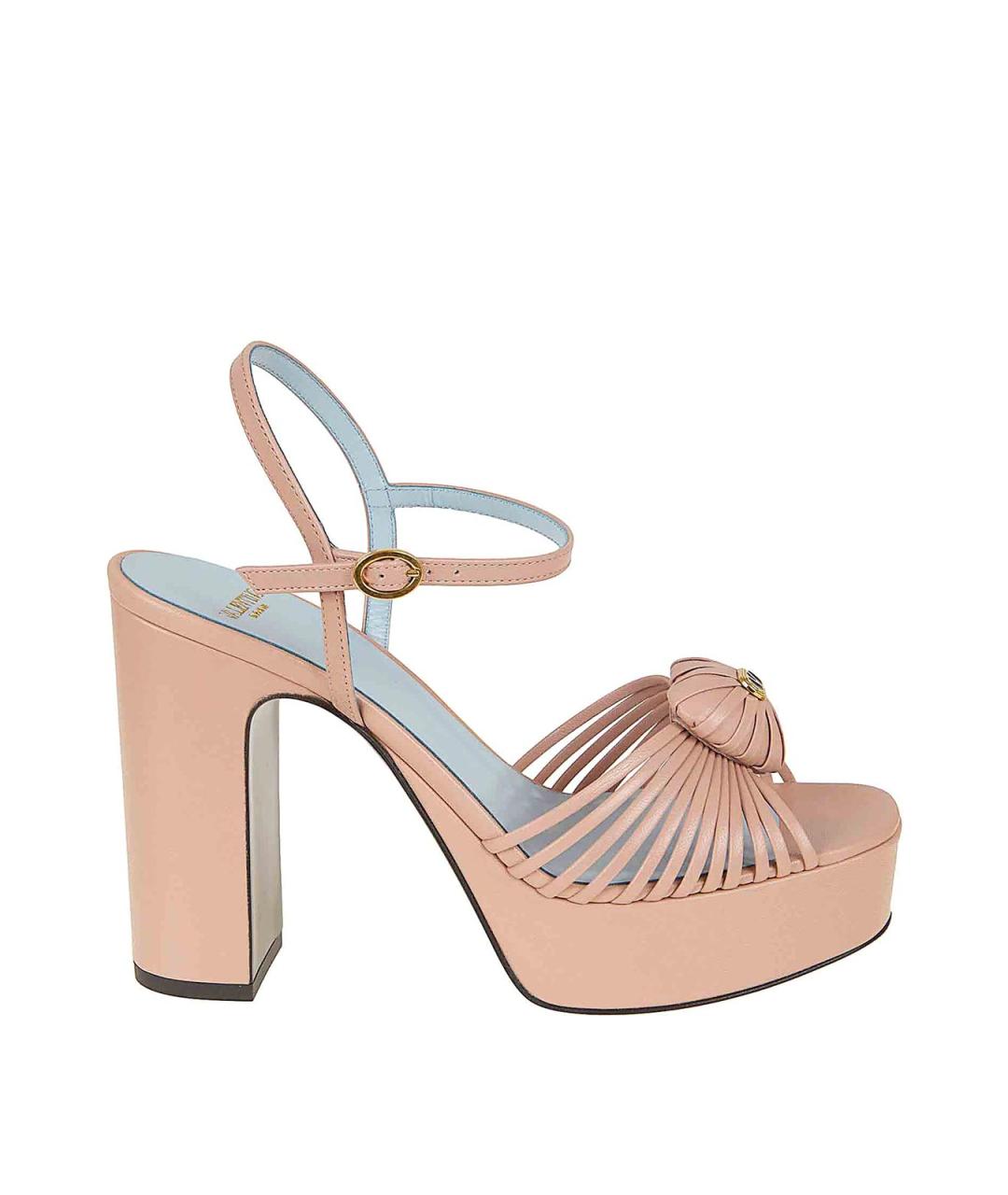 VALENTINO Розовые кожаные босоножки, фото 1