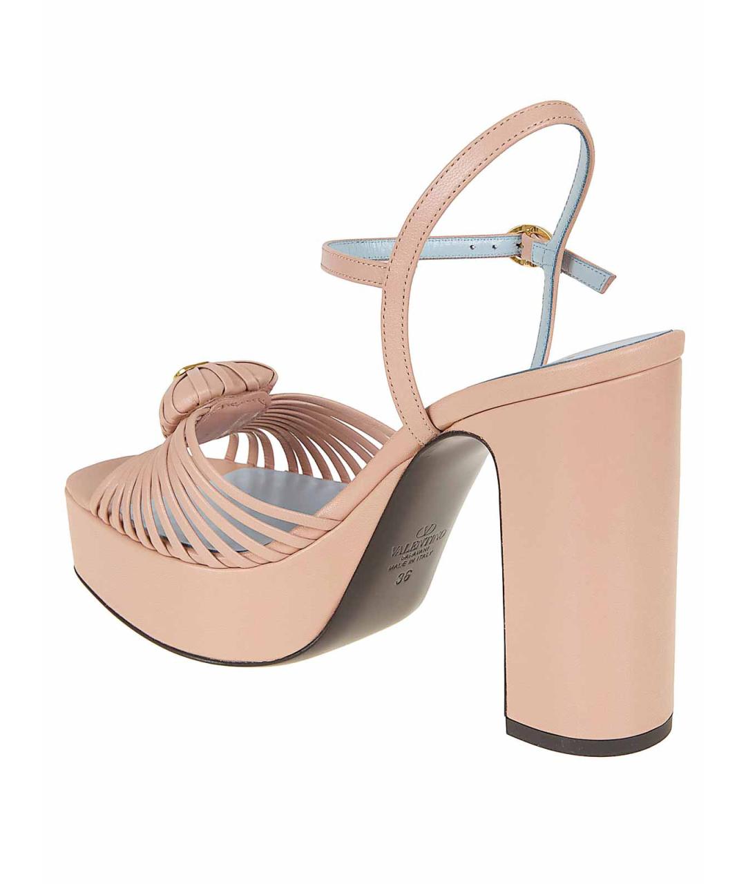VALENTINO Розовые кожаные босоножки, фото 3