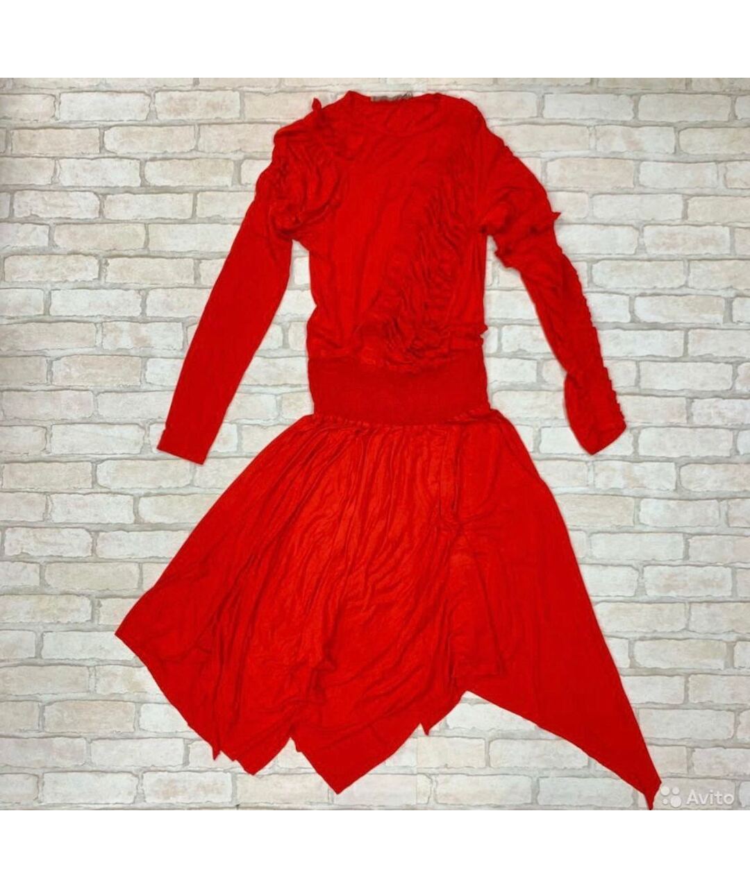 PREEN LINE Красное хлопко-эластановое коктейльное платье, фото 6