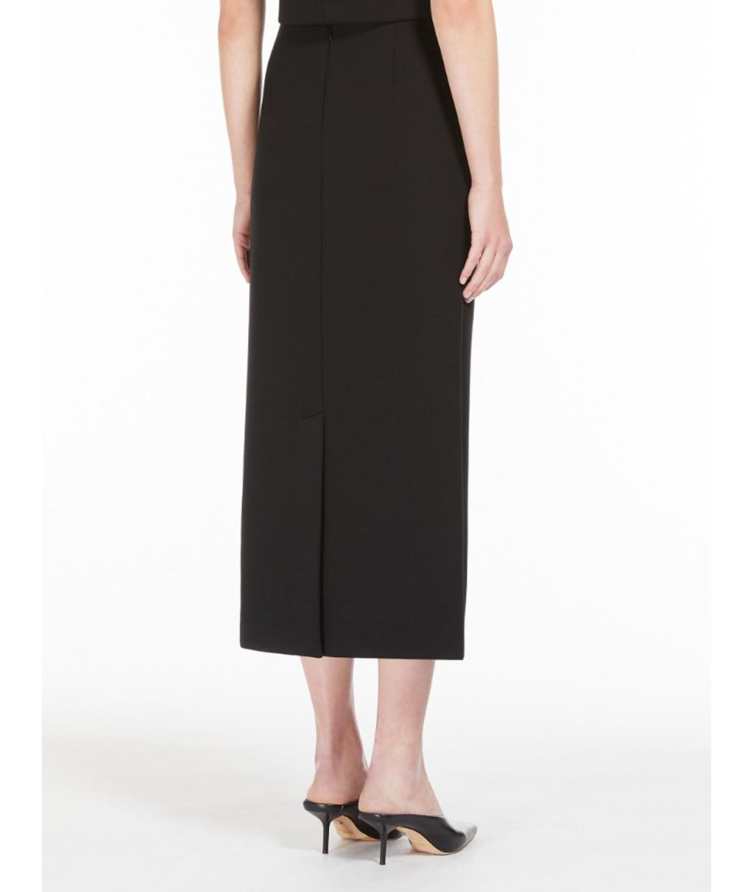 'S MAX MARA Черная вискозная юбка миди, фото 4