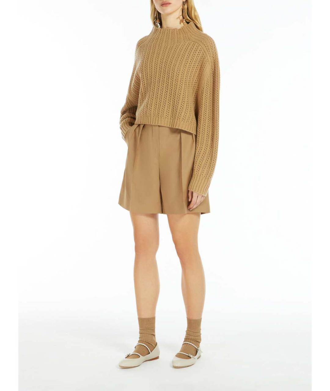 MAX MARA Бежевый шерстяной джемпер / свитер, фото 2