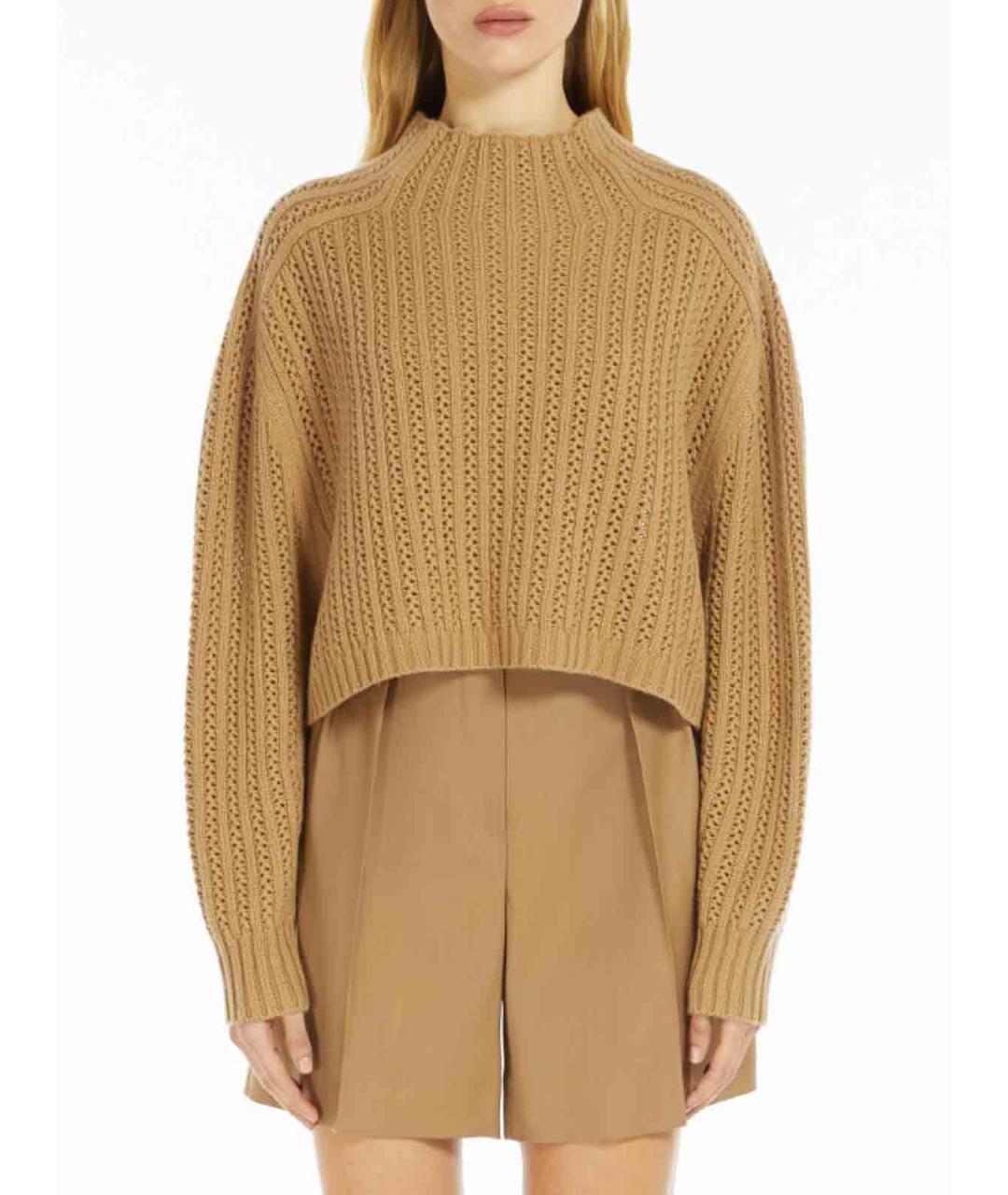 MAX MARA Бежевый шерстяной джемпер / свитер, фото 3