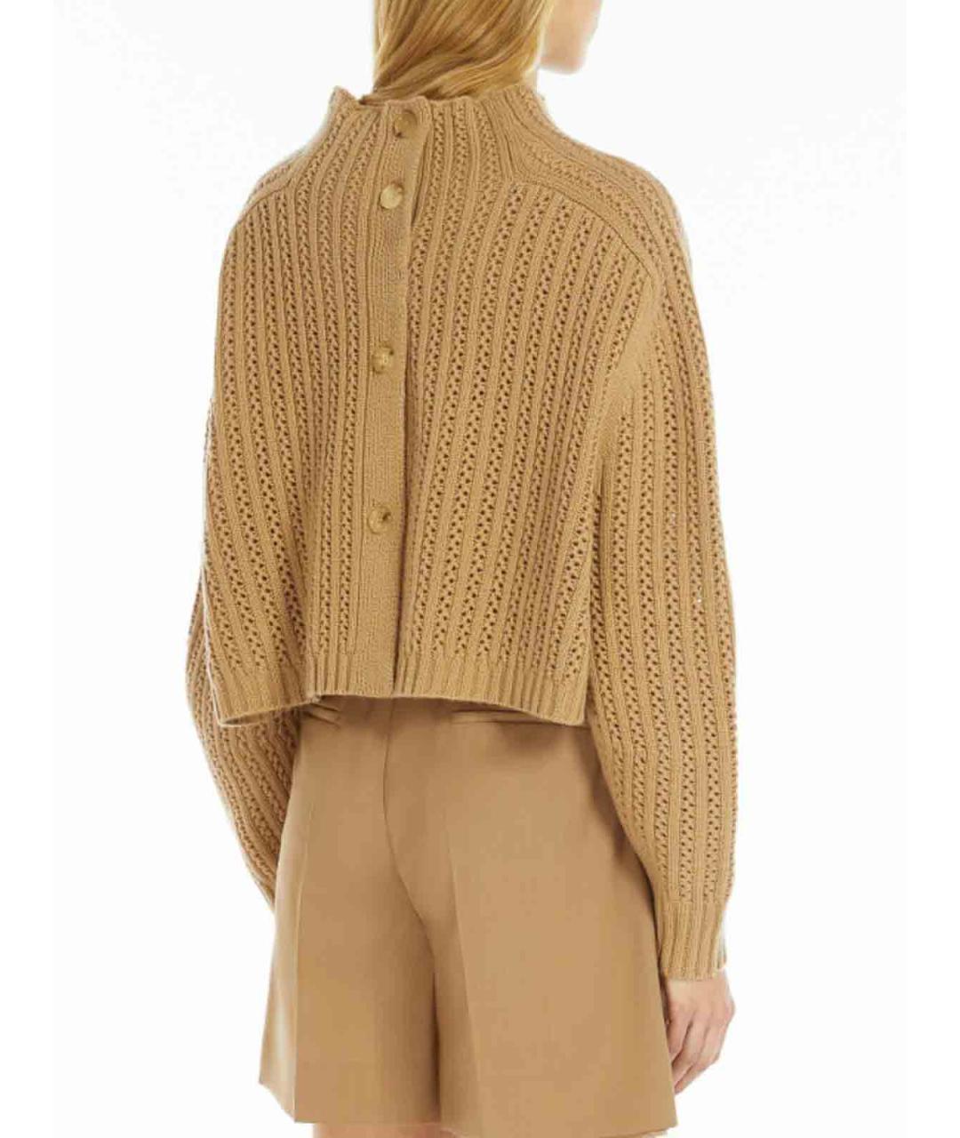 MAX MARA Бежевый шерстяной джемпер / свитер, фото 4