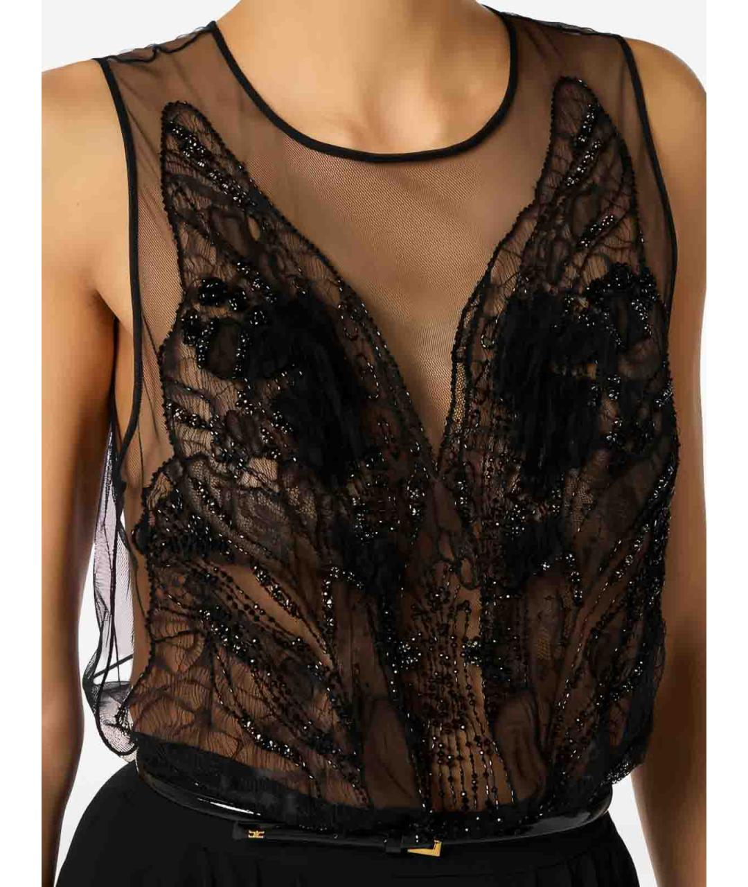 ELISABETTA FRANCHI Черное вискозное повседневное платье, фото 2