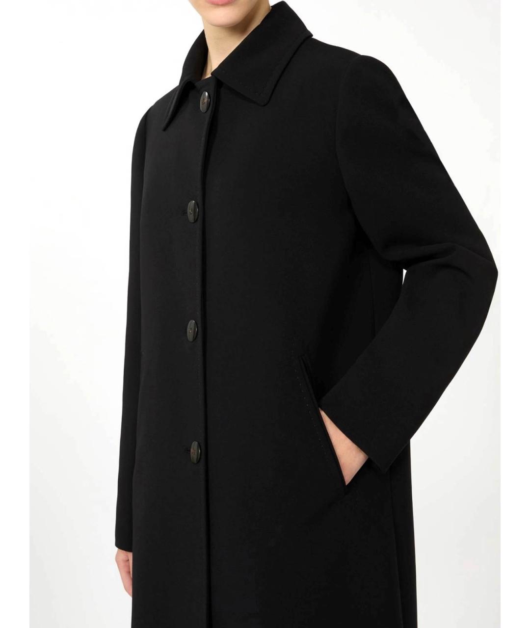 MAX MARA STUDIO Черное полиэстеровое пальто, фото 4