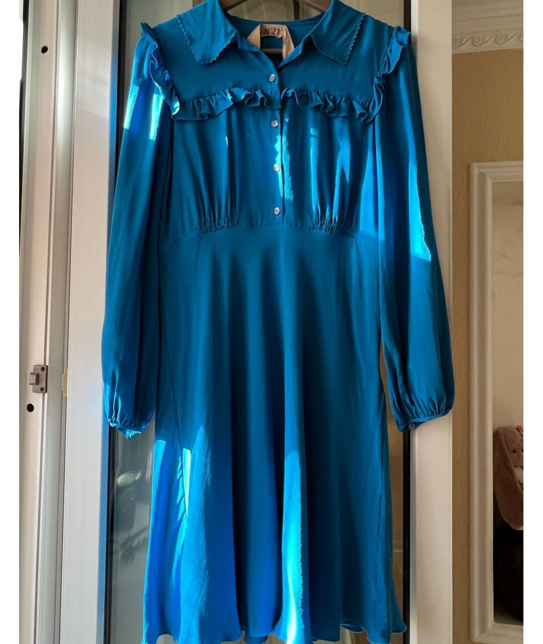 №21 Голубое вискозное повседневное платье, фото 5