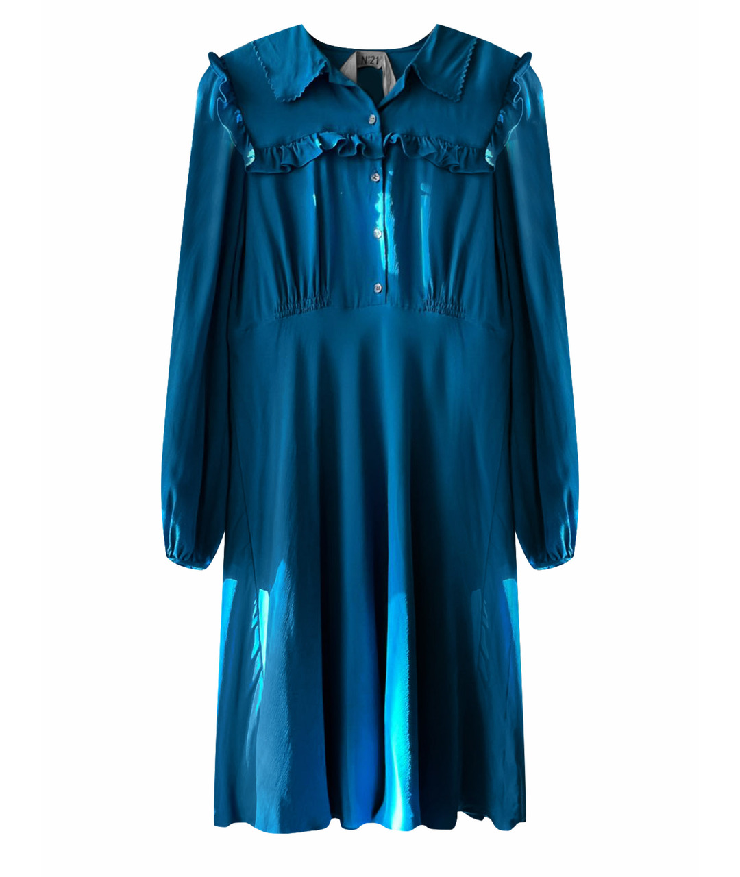 №21 Голубое вискозное повседневное платье, фото 1
