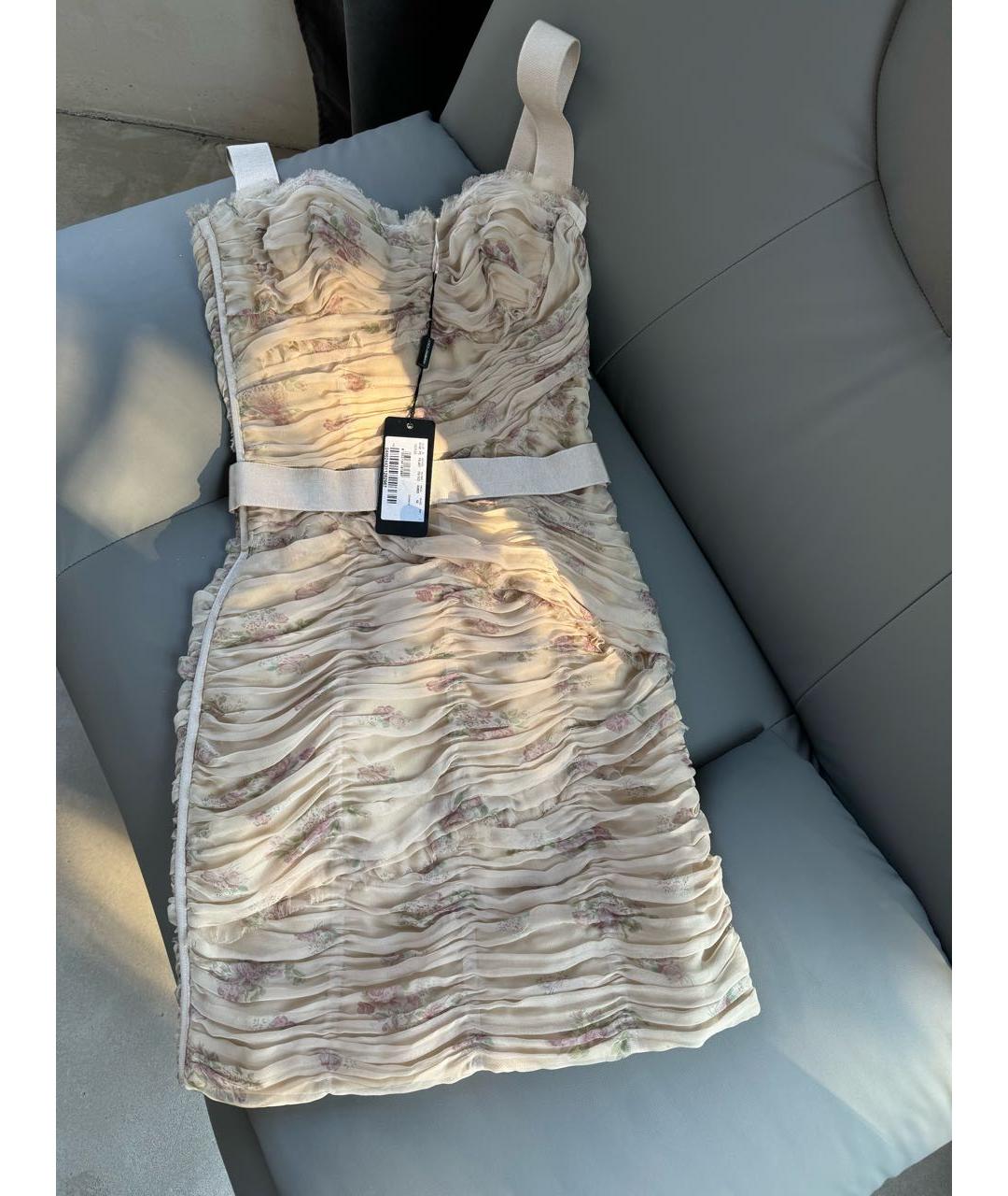 DOLCE&GABBANA Бежевый шелковый сарафан, фото 2