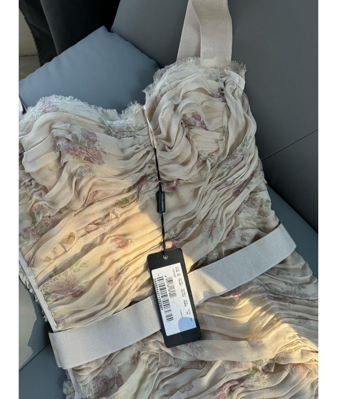 DOLCE&GABBANA Бежевый шелковый сарафан, фото 3