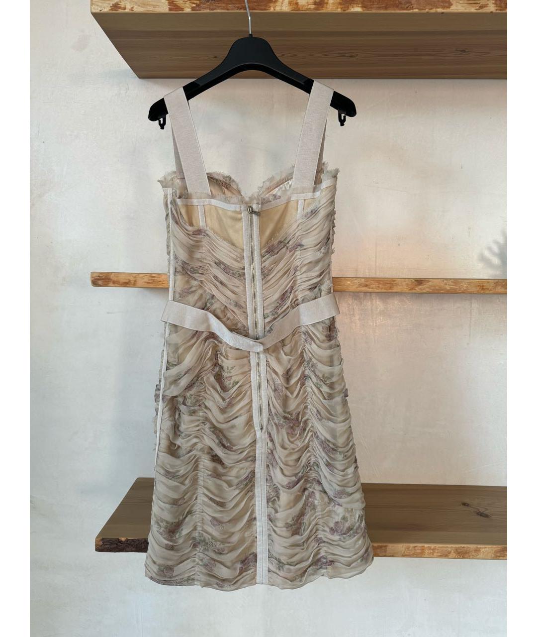 DOLCE&GABBANA Бежевый шелковый сарафан, фото 7