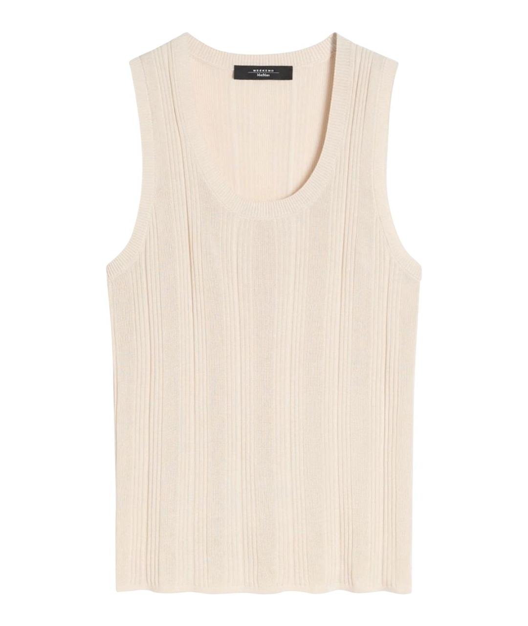 WEEKEND MAX MARA Бежевая вискозная майка, фото 1