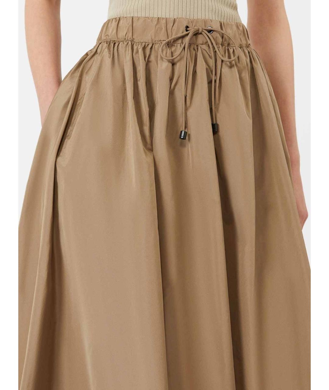 MAX MARA Коричневая полиэстеровая юбка миди, фото 4