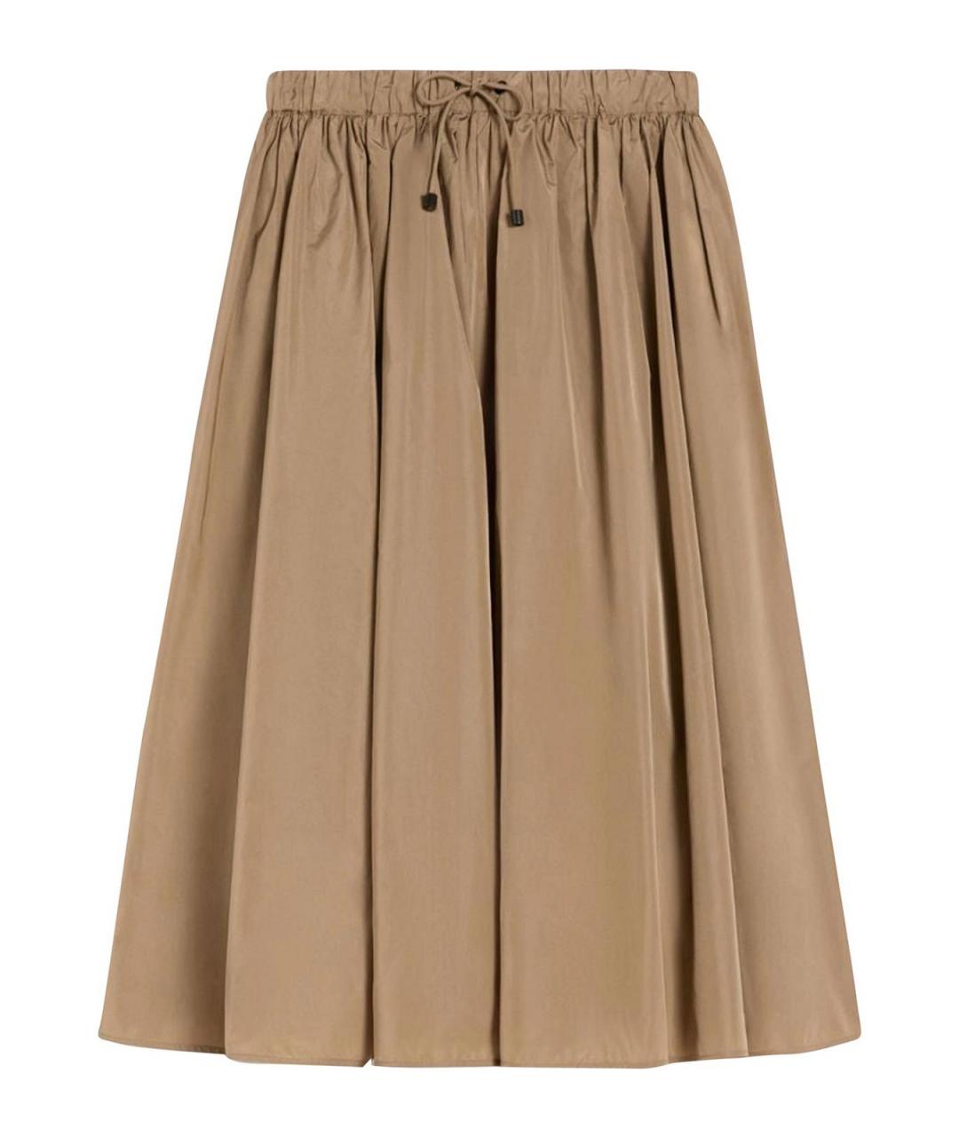 MAX MARA Коричневая полиэстеровая юбка миди, фото 1
