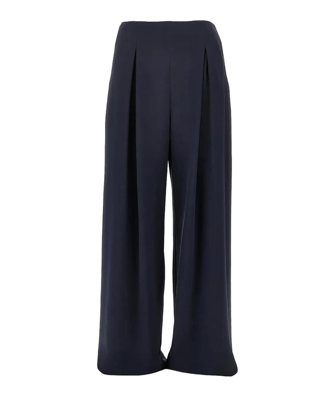 MAX MARA Синие шелковые брюки широкие, фото 1