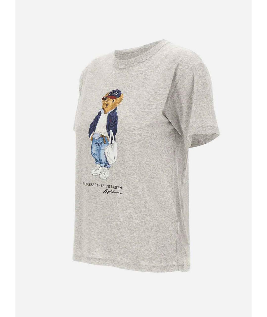 POLO RALPH LAUREN Серая хлопковая футболка, фото 3