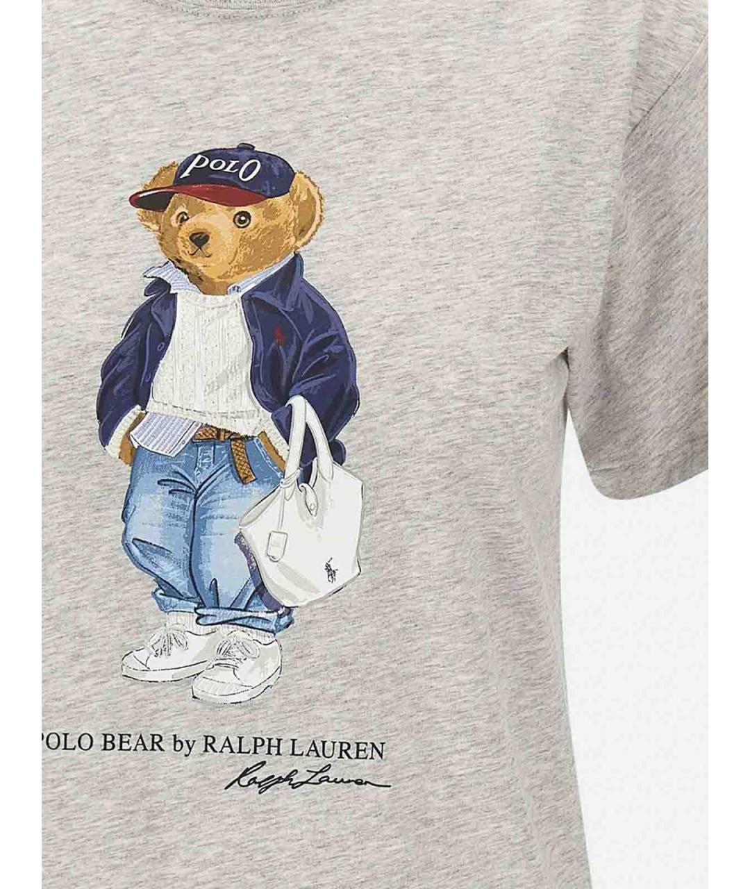 POLO RALPH LAUREN Серая хлопковая футболка, фото 4