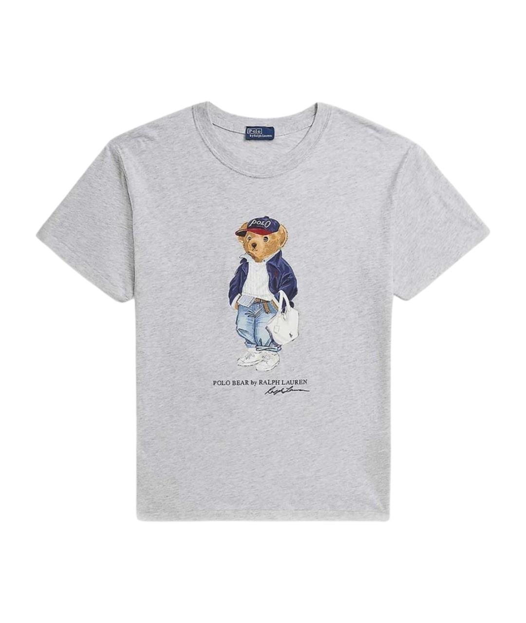 POLO RALPH LAUREN Серая хлопковая футболка, фото 1