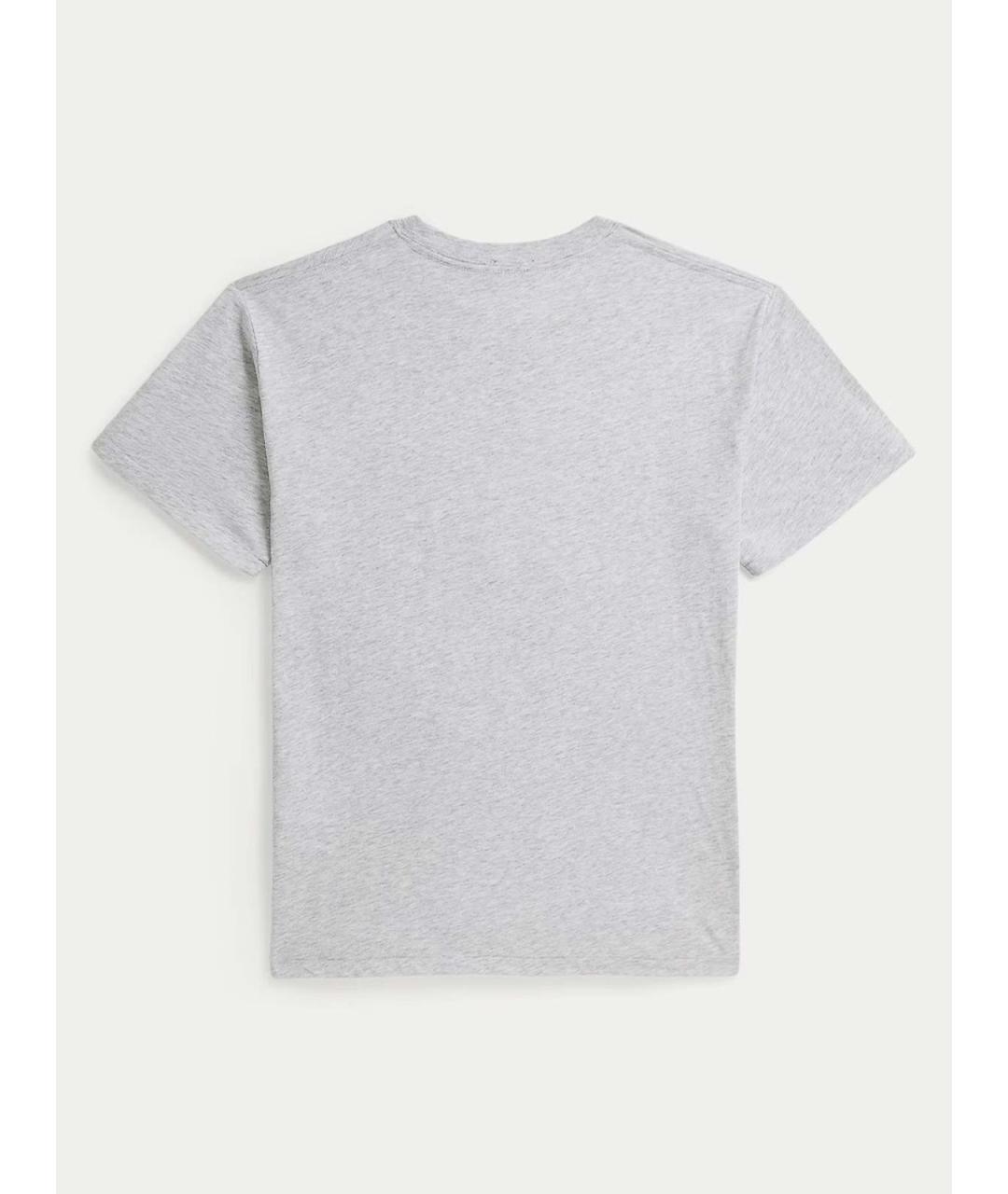 POLO RALPH LAUREN Серая хлопковая футболка, фото 2