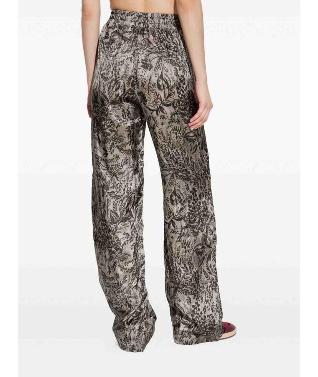 GOLDEN GOOSE DELUXE BRAND Серые вискозные прямые брюки, фото 4
